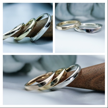 美しいウエーブリング　マリッジリング*結婚指輪