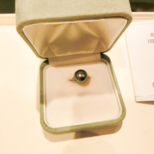 黒真珠のリング　Pt900