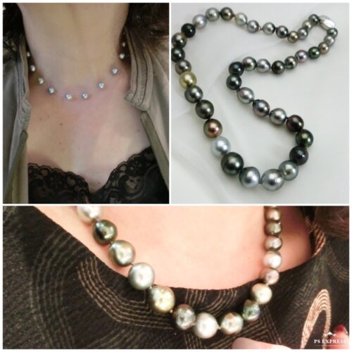 ブラックパール、黒真珠、ナチュラルカラーのネックレス
